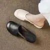 Pantuflas de medio punto retro francesas de comercio exterior transfronterizo para mujer, nuevas sandalias de verano suaves de tacón bajo, sandalias versátiles para exteriores