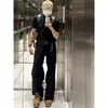 Pantalones Casuales de Caída Otoñales para Hombre Moda Retro Japonesa Color Sólido Adelgazantes Alargadores de Piernas Micro Flare Trendy