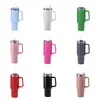 Taza de Coche con Asa de 40 oz con Popote de Acero Inoxidable Aislada para Almacenamiento en Frío Taza de Cerveza Portátil con Asa Taza Rompehielos