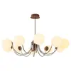 Lustre de feijão mágico estilo vintage, luz principal retrô francesa para sala de estar, luminária de cor nogueira americana para quarto e sala de jantar, luminária protetora para os olhos
