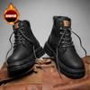 Botas Calzado de Hombre Invierno Caña Alta Ropa de Trabajo Británica Botas de Ruibarbo Zapatos de Algodón Engrosados para Hombre Botas de Nieve Cálidas con Forro de Lana