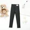 Leggings de Primavera y Otoño para Niñas Ropa Exterior de Algodón Puro para Primavera Pantalones Cepillados Pantalones Elegantes de Cintura Alta para Niña Pequeña para Bebé