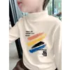 Y2397# Nuevo Cuello Semi-alto Primavera y Otoño Terciopelo Alemán Ropa Cálida Moderna Chaqueta Estilo Vaquero para Bebés Niños Camiseta Base