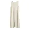 Nueva Falda de Cachemira Cuello Redondo Falda Larga de Punto de Cachemira Vestido Largo Adelgazante para Mujer Falda Larga de Tirantes
