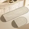 Tapete de Chão Estilo Wabi-Sabi Fácil de Limpar para Uso Doméstico, Capacho Resistente a Manchas, Tapete Antiderrapante, Tapete de Chão de Cozinha Estilo Nórdico Absorvente de Óleo e Água