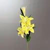 Flor de lirio artificial ramo individual, flores artificiales para decoración de restaurante de alta gama y sala de estar, decoración suave para el hogar, materiales para arreglos florales, flores artificiales