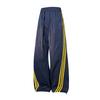 Calça de Seda Gelada Masculina de Verão com Três Barras Estilo Hong Kong Solta de Perna Larga Pé Largo Esportiva Calça Paraquedista Toque Gelado Secagem Rápida Casual Chinelos