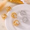 Anillo Cruzado Europeo y Americano Nuevo Estilo Tai Chi Pez Yin y Yang Acero de Titanio Chapado en Oro de 18k Anillo Abierto Joyería Versátil de Lujo Ligero para Mujeres