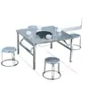 Mesa de Barbacoa para Puesto de Mercado Nocturno, Mesa de Barbacoa Plegable de Acero Inoxidable para Exteriores, Mesa para Hot Pot, Sartén para Tortitas de Papa Comercial y Doméstica