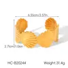 Pulsera Ancha de Acero Inoxidable en Oro de 18K Procesada y Personalizada, Pulsera Abierta que No se Desvanece, Joyería de Mano de Alta Gama, Joyería de Acero de Titanio