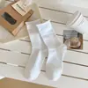 Calcetines Apilados Meilade para Mujer Calcetines de Color Sólido Primavera y Otoño Calcetines Caña Media Color Caqui Combinados con Zapatos Birkenstock Calcetines Largos Sin Costuras