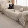 Funda de sofá estilo crema minimalista de lujo ligero, nueva versión engrosada de semipeluche para otoño e invierno, antiarañazos de gato, funda especial para sofás de sala de estar