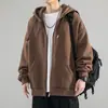 Sudadera Cardigan Pesada para Hombre Marca Americana de Moda Ropa para Hombre de Primavera y Otoño Tops de Pareja Chaqueta de Otoño Abrigo con Capucha