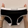 Japonês simples estilo esportivo roupas íntimas femininas skin-friendly sem costura confortável estudante bonito mid-cintura carta menina cuecas