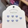 Acessórios Tridimensionais em Resina com Formato de Coração para Nail Art Transfronteiriça, Decorações de Unha DIY Feitas à Mão, Brincos, Capas de Celular, Acessórios de Unha Vestíveis