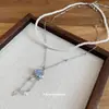 Collar de cristal de circón ultra brillante estilo coreano, nube, gota de agua, perla, cadena para la clavícula de estilo dulce de lujo ligero, gargantilla de moda versátil