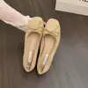Bailarinas Nuevas Primavera y Otoño 2026 con Lazo Estilo Francés Ante Rojo Tacón Oculto 3cm Planos