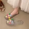 2026 Zapatillas de Cristal Sandalias para Mujer Planas Transparentes Medias Zapatillas Gelatina Mejor Amiga Zapatos de Cristal Celebridad de Internet Zapatillas de Cristal