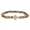 Pulsera Elástica de Madera Turquesa con Virutas de Cáscara de Coco, Popular Transfronteriza Europea y Americana, Estilo Hip-Hop para Hombre, Hecha a Mano, Estilo Festivo, con Cuentas