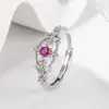 Anillo de corona creativo francés diseño de nicho hueco retro personalidad anillo de dedo índice de rodillo de alta gama anillo femenino