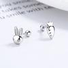 Pendientes de plata de ley 925 con forma de rábano y conejo para mujer, con diseño sencillo y personalizado.