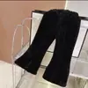 Pantalones Finos de Primavera y Otoño para Niñas 2024 Nuevos Pantalones Acampanados con Abertura Casual Estilo Occidental Chenilla Cortos de Moda