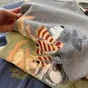 Sudadera de algodón tipo rizo, estilo coreano, reductora de edad, alta calidad, con estampado de cachorro pintado a mano, cuello redondo, estilo corto, nueva colección de otoño para mujer G0908W