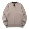 Suéter de Dos Piezas con Cuello Henry Estilo Old Money para Hombre Jiezhan, 26 Otoño/Invierno Nuevo Vintage Casual Tejido de Punto de Color Sólido