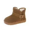 Botas de Nieve para Niños Niñas 2025 Invierno Slip-On Forradas de Felpa Botines Cortos Engrosados Zapatos de Algodón Zapatos Calientes Suela Suave para Niños Mayores