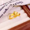 Anillo Plano Mate de Cobre Dorado de Larga Duración que Conserva el Color, Diseño de Lujo de Nicho Unisex, Anillos Anchos para Pareja