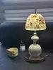 Designer de Abajur Luxo Leve Mármore Falso Espanhol Luminária de Mesa Vento Sala de Estar Quarto Mesinha de Cabeceira Luminária Decorativa Luminária de Mesa Ferro