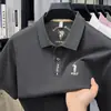 2026 Nuevo Estilo de Verano Camisa Polo para Hombre de Manga Corta para Hombres de Mediana Edad Casual de Negocios Color Sólido Bordada Cuello Camisero Camiseta de Manga Corta para Hombre