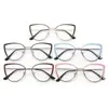Marco de gafas de acero inoxidable 803 nuevo anti-luz azul moda ojo de gato dos colores decoración ocular se puede equipar con lente plano para miopía