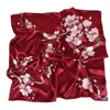 Lenço Quadrado de Cetim 90 Cores Estampado Estilo Exportação Europeu e Americano com Padrões Florais, Estilo Chinês, Versátil, Elegante Xale Feminino e Lenço de Seda
