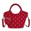 Bolso de mano rojo para mujer 2026 nuevo otoño nicho moda lunares bolso de mano hombro bandolera bolso de boda bolso de novia