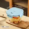 Tazón de Sopa de Vidrio Hogar Sellado Cuadrado Calentamiento Microondas Tazón Especial para Trabajadores de Oficina Lonchera para Adultos con Tapa para Conservación Fresca