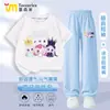 Camiseta de Manga Corta para Niñas Lindas Princesa Diosa de la Luna Conjunto de Pantalones de Secado Rápido Anti-Mosquitos Ropa Deportiva de Verano para Niños Conjunto de Pantalones Largos