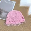 Sombrero de Punto Hecho a Mano para Mujer, Estilo Étnico Hueco Delgado para Primavera y Verano, Moderno y Dulce