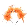 Accesorios nuevos fábrica de origen Halloween flor de plumas accesorios para el cabello flor para la cabeza al por mayor diadema de Halloween hebilla para la cabeza de mujer