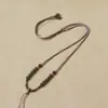 Cadena de Cuentas de Jade Hetian Natural Tejida a Mano Clásica y Elegante Cuerda para Colgar en el Cuello Ajustable