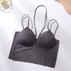 Verano Chica Caliente Cuidado Halter Sling Diseño de Copa Fija con Almohadilla para el Pecho Chaleco para Mujer para Usar por Dentro y por Fuera Seda de Hielo Espalda Hermosa