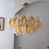 Lustre de vidro francês médio antigo âmbar francês americano vintage sala de estar sala de jantar quarto lâmpadas
