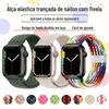 Pulseira de Relógio Nylon Trançado Arco-Íris Transfronteiriça S11 Loop Fivela Dividida Adequada para Apple Appleiwatchs109