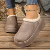 Botas de Neve Vintage para Exterior com Aumento de Altura, Estilo Birkenstock, 2025 com Sola Grossa, Forradas com Lã, Espessadas, Meias Chinelo Fechadas na Ponta para Mulheres, Quentes