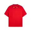 Camiseta de Manga Corta con Bordado de Letras de Colores para Hombre, Estilo Streetwear Americano de Verano, Holgada, Peso Pesado, Algodón Puro, Cuello Redondo