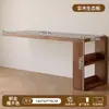 Mesa de Canto e Estante de Madeira Maciça Selecionada Cuidadosamente para Quarto, Mesa para Estudo em Casa, Mesa de Escrita, Mesa de Computador em L Estilo Vintage
