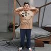 Traje de pijama para niño Algodón Manga larga suelta extra grande Ropa de aire acondicionado otoño Pijama de dibujos animados