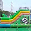 Casa de Juegos Inflable con Temática de Panda, Equipo de Juego Infantil, Tobogán, Piscina de Bolas Oceánicas y Zona de Escalada Todo en Uno, Versión Engrosada