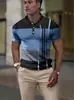 Sitio Independiente de la UE Transfronterizo Nueva Camisa Polo para Hombre Verano Impresión Digital 3D Casual de Negocios Camiseta de Manga Corta con Cuello