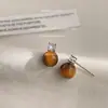 Pendientes de Lujo Ligero, Estilo de Alta Gama, Piedra Ojo de Tigre, para el Trabajo, Moda Nicho, Combinan con Todo, Marrón, Circonita Microincrustada, Pendientes Elegantes para Mujer